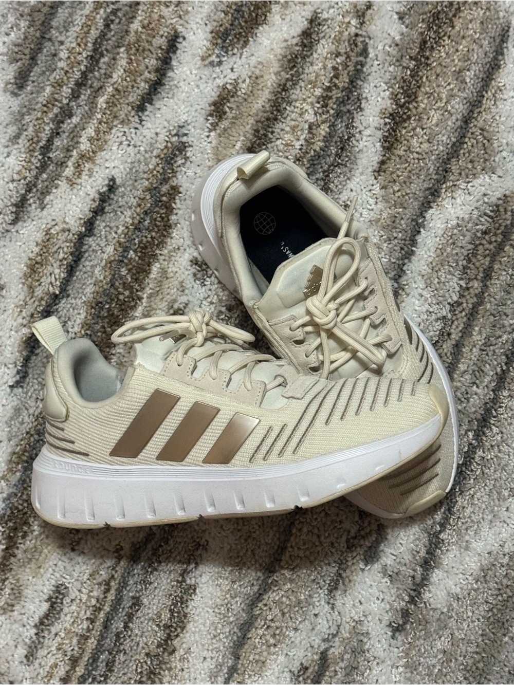 Adidas Cream/Tan Athletic Sneakers